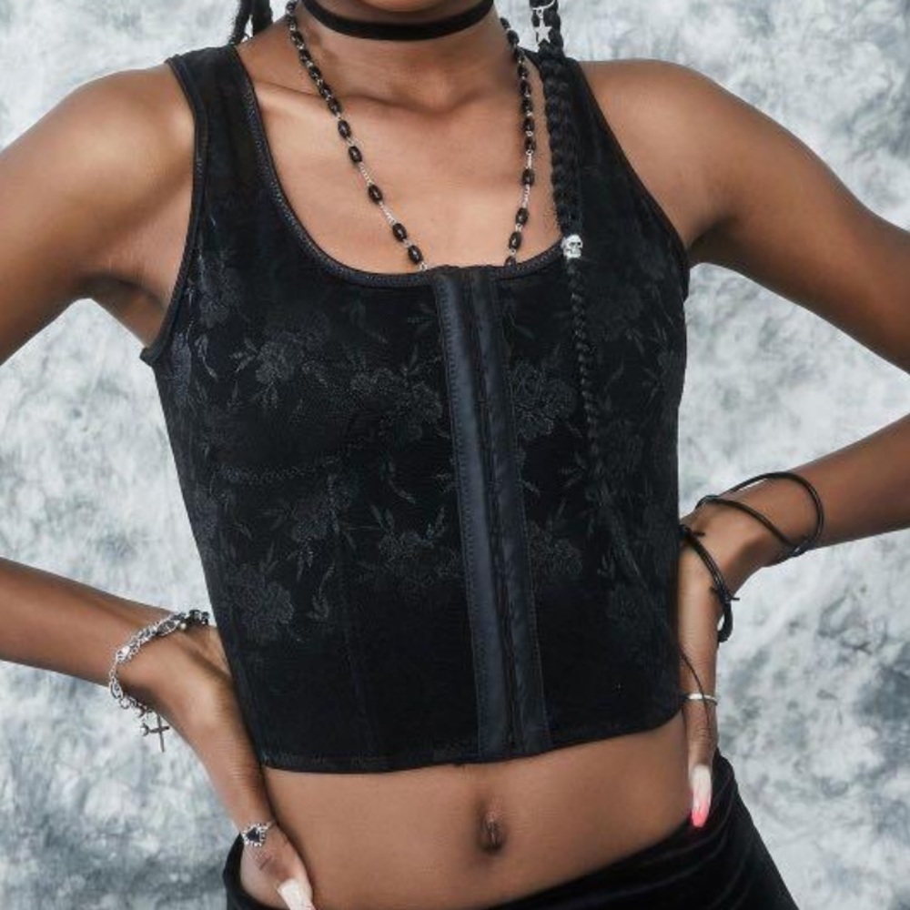 Delia’s Dolls Kill Black Lace Corset/Bustier Top